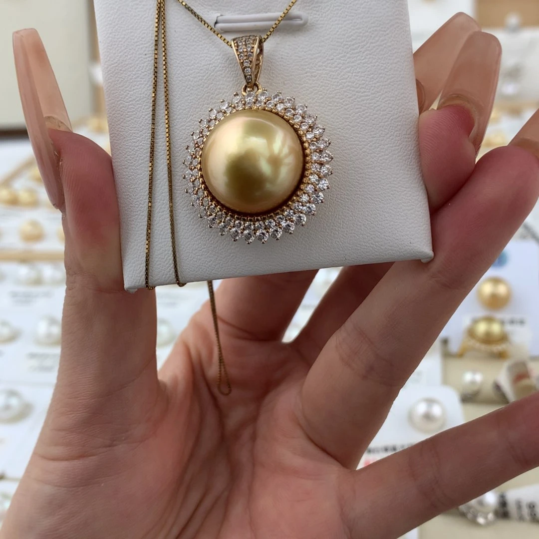 银S925镶嵌吊坠(赠链)海水珍珠