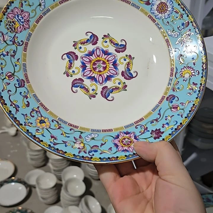 瓷片微瑕珐琅彩8寸4个深盘6666666