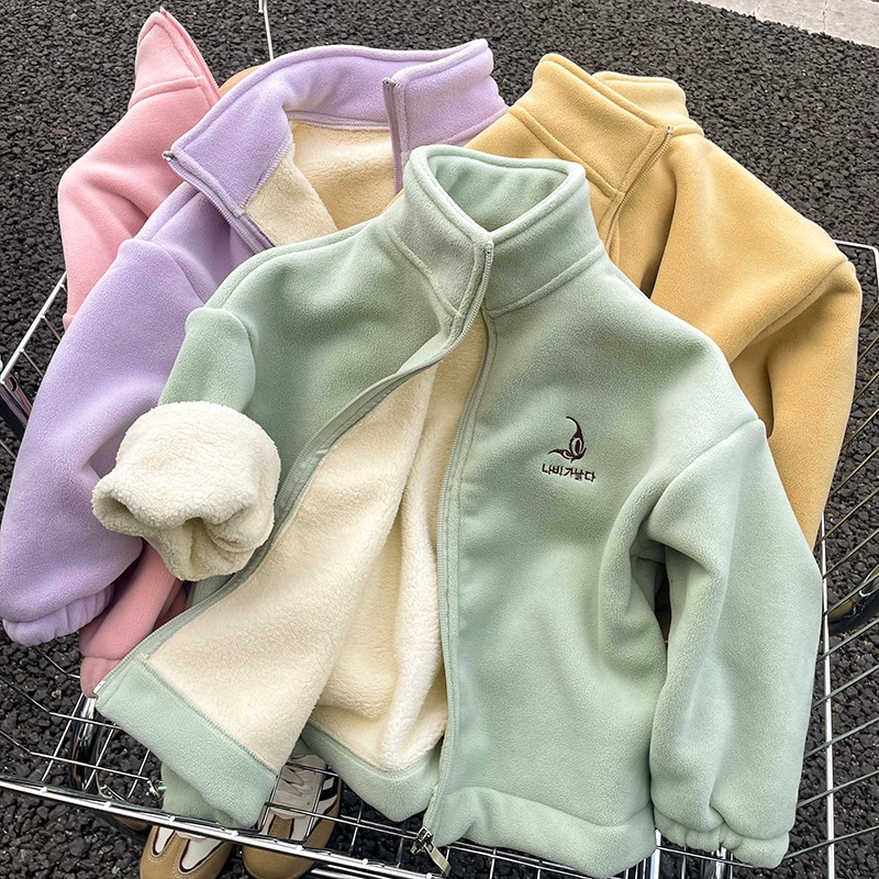 针距冬季爆款厚绒奥利绒儿童外套防寒休闲上衣宝宝衣服超厚男女童