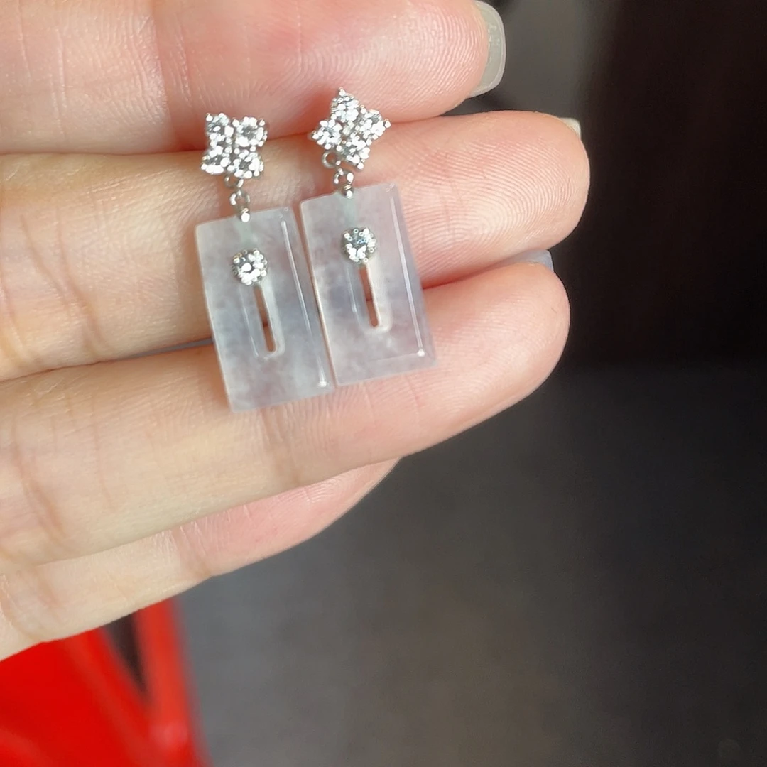 翡翠18K金镶嵌耳饰