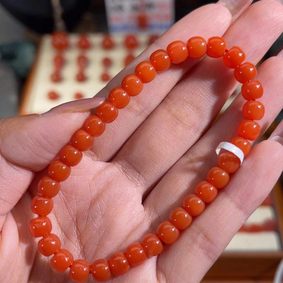南红玛瑙未镶嵌老型手串 6mm