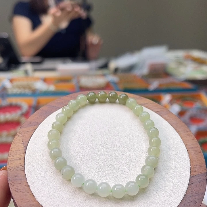 和田玉未镶嵌手串A10卡6 多样性发一