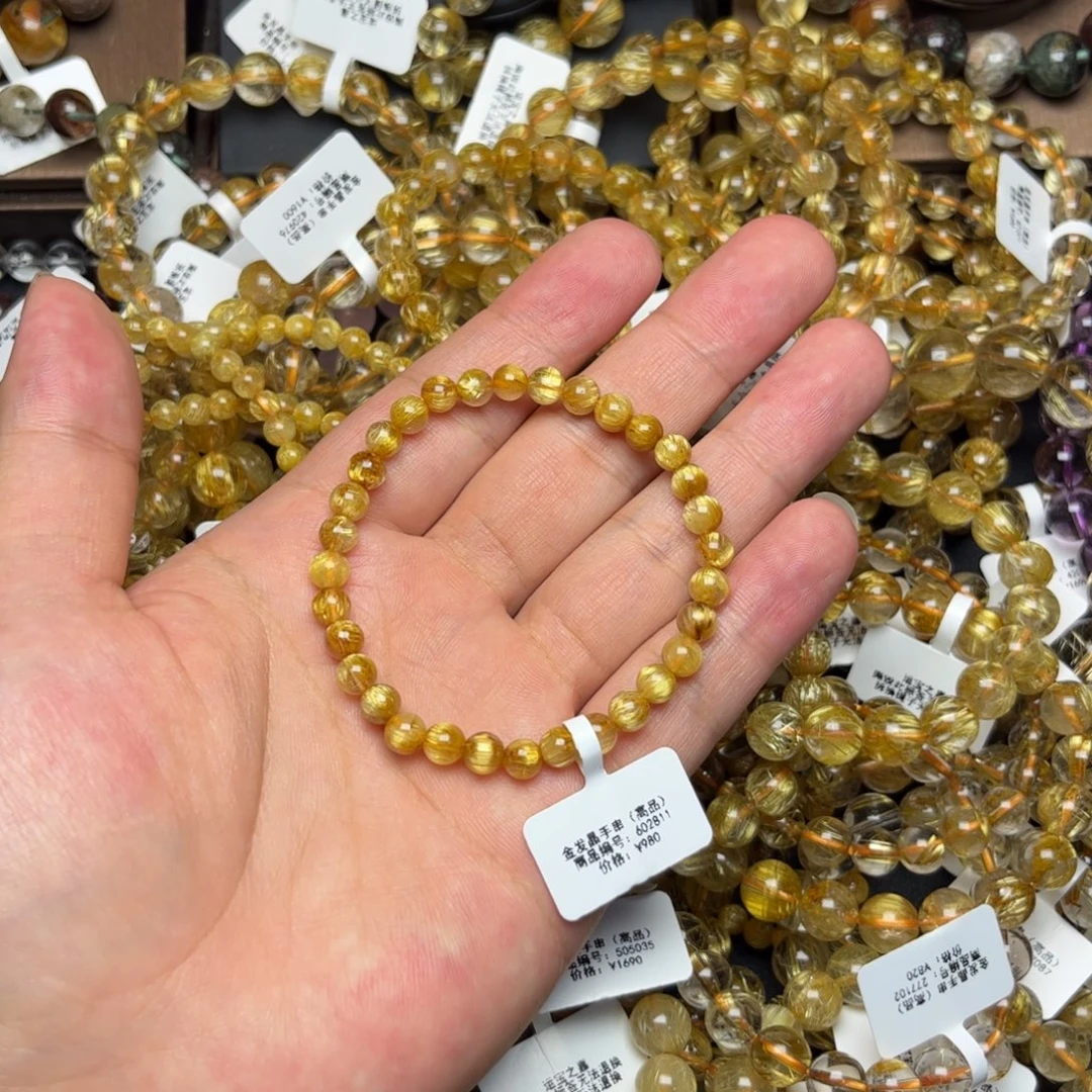 T***u手串发晶未镶嵌金发晶5mm