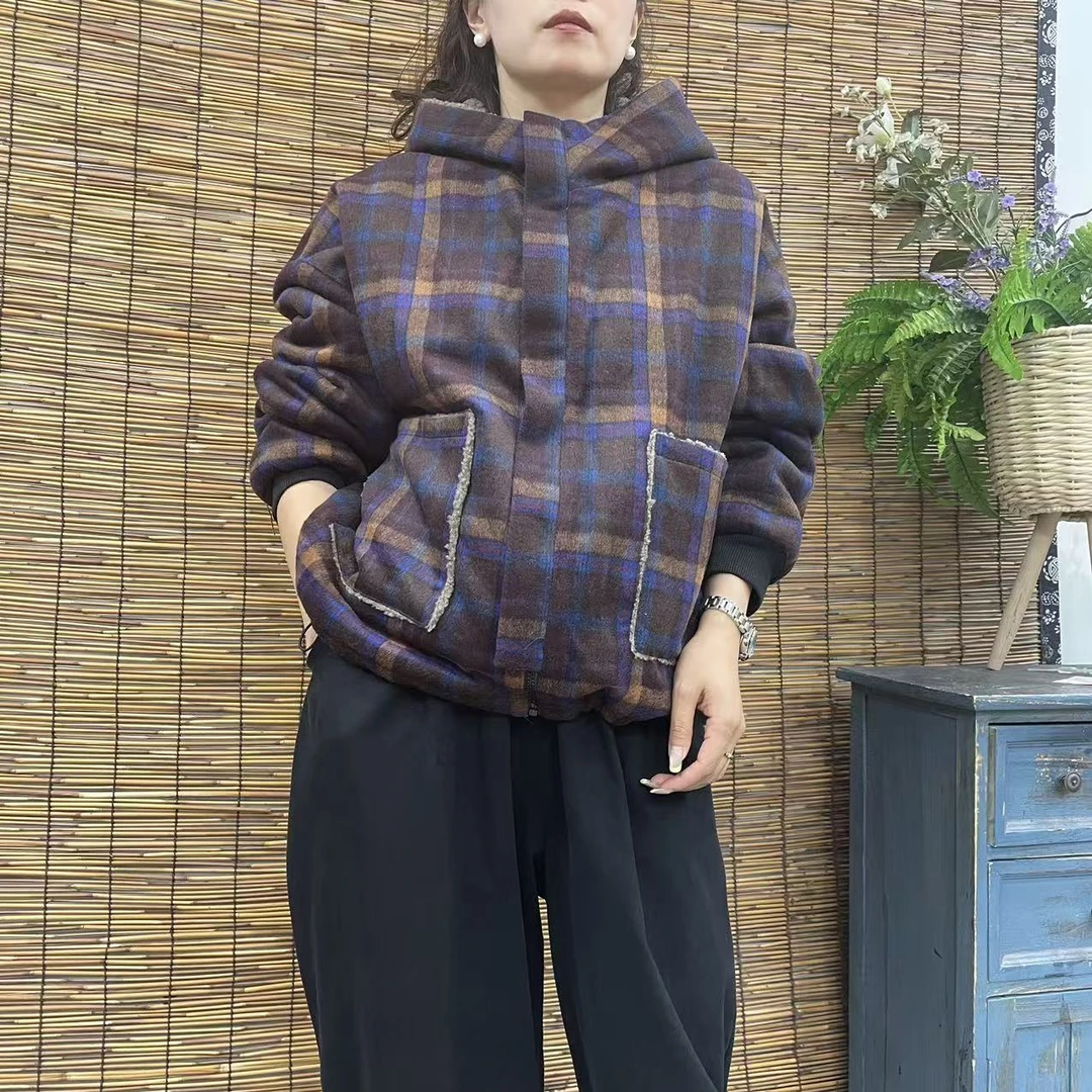 15997新款秋冬加绒双面穿休闲减龄宽松显瘦上衣棉服外套