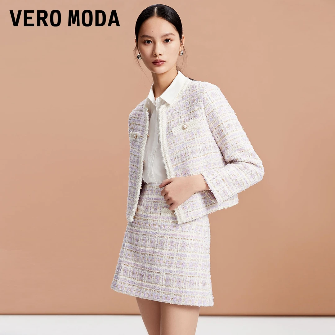 Vero Moda外套女春欧若风小香风季新款优雅气质通勤短外324148002
