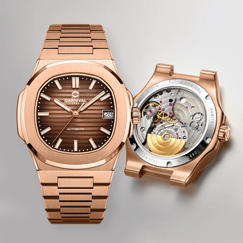 【唐总专属】嘉年华全自动机械表珍珠陀男夜光防水商务奢华8171