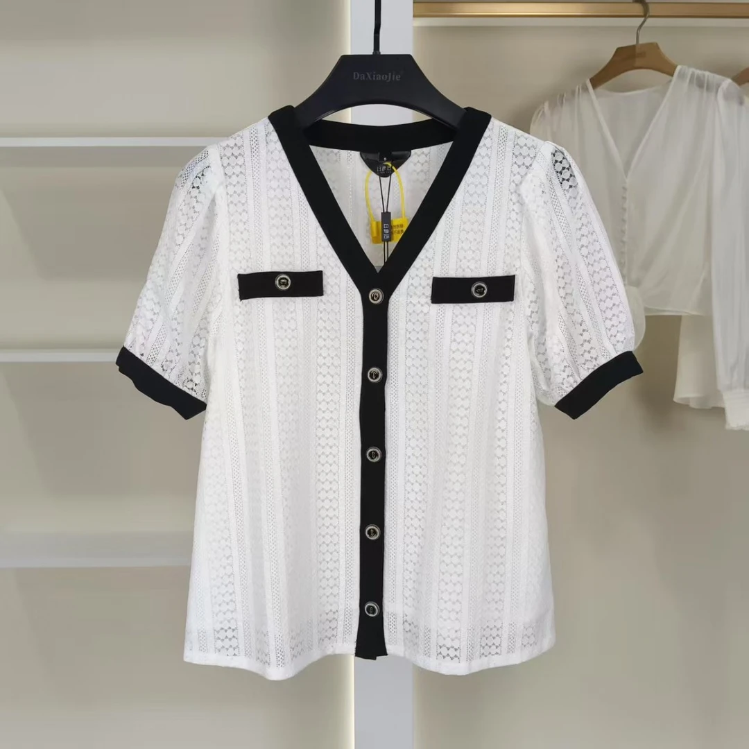 麦迪尚品【白LY】50407261镂空简约上衣小衫夏季女装品牌专柜正品