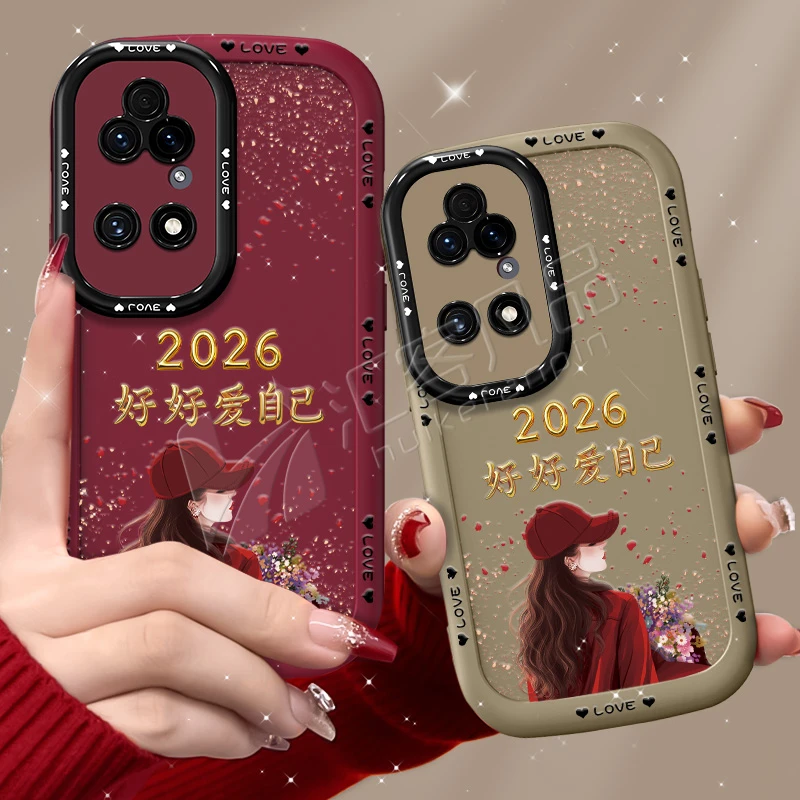 适用华为p50pro手机壳2026捧花爱自己泡芙壳硅胶软壳全包保护套