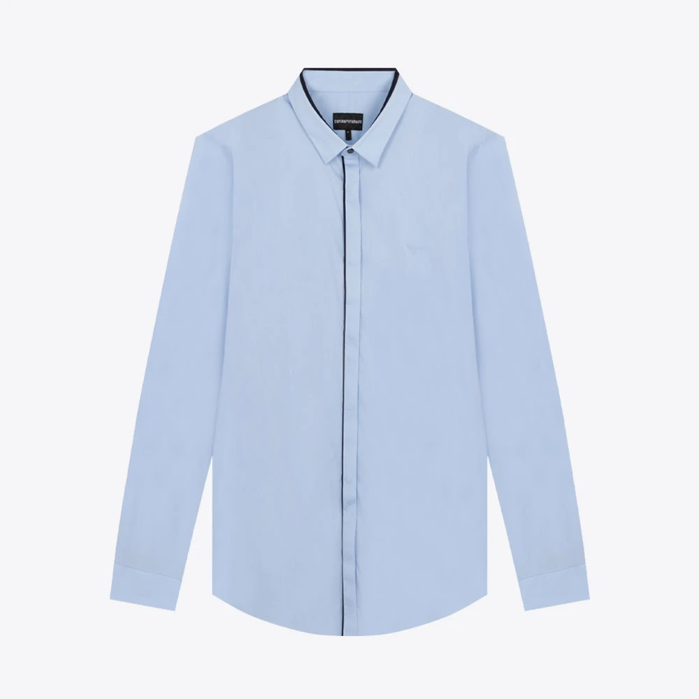 EMPORIO ARMANI EA阿玛尼翻领休闲男长袖衬衫衬衣6X1C2Q1NAWZ0714