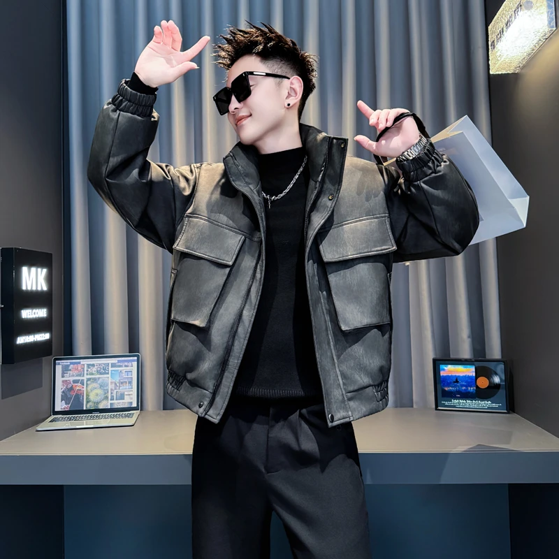 工装棉服男款冬季2025新款高级感男装皮棉衣男士外套冬天保暖棉袄