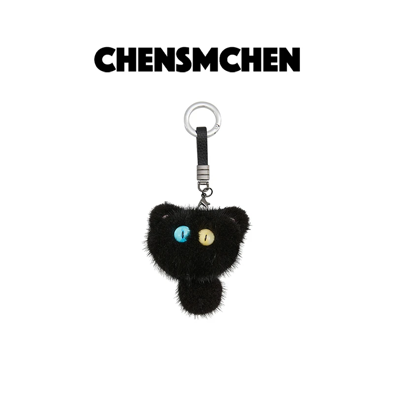 【CHENSMCHEN×JCSO】黑色小猫水貂钥匙扣皮草挂件CdsS7100NL