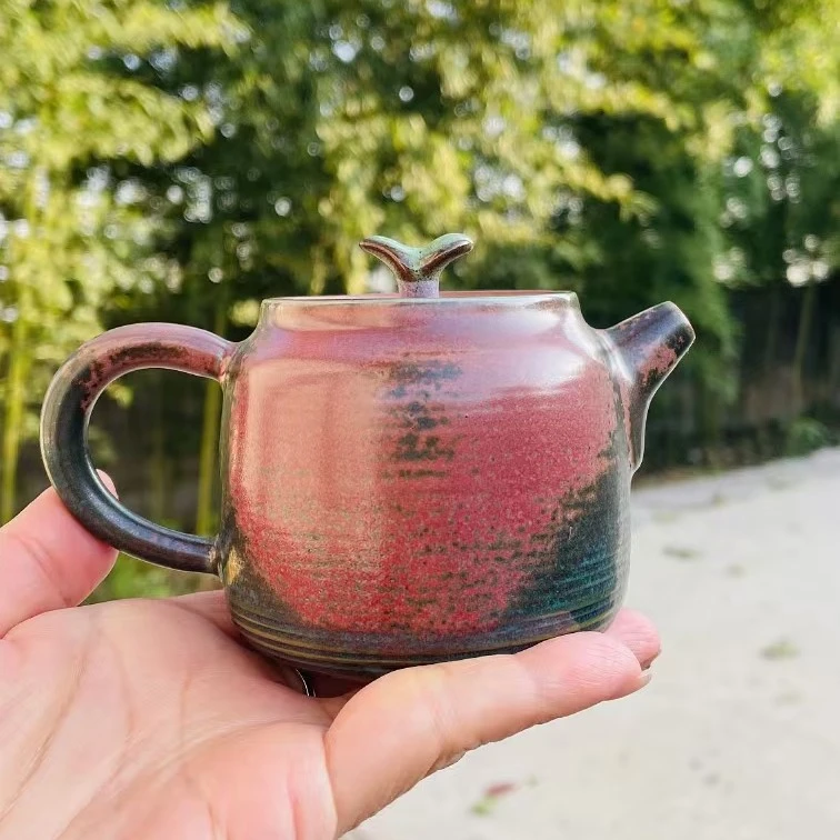 小鸿钧瓷 泥泥钧瓷 春芽茶壶