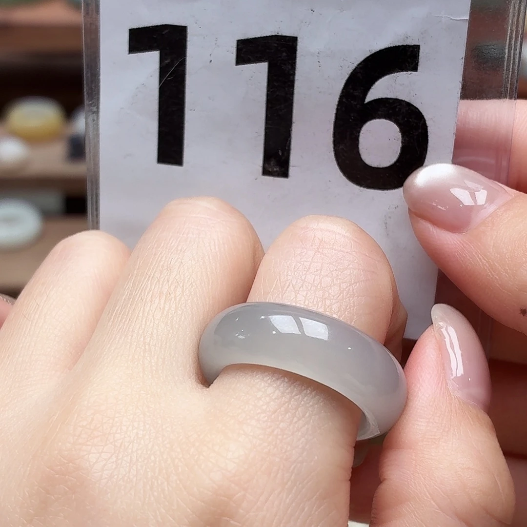 和田玉未镶嵌戒指17码