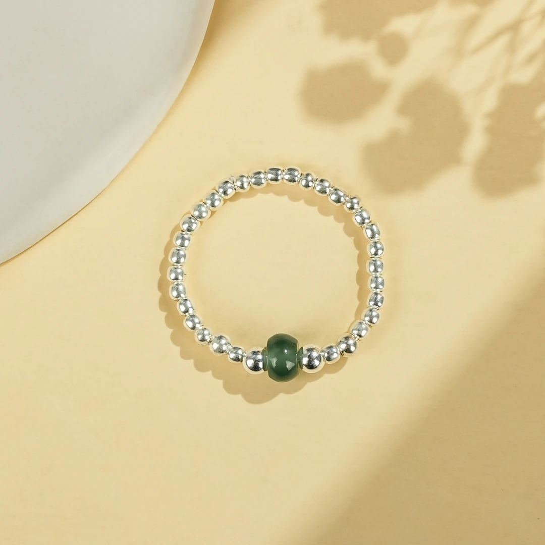 周西西精美珠宝银翡翠路路通戒指5mm时尚气质百搭多样性发货20593