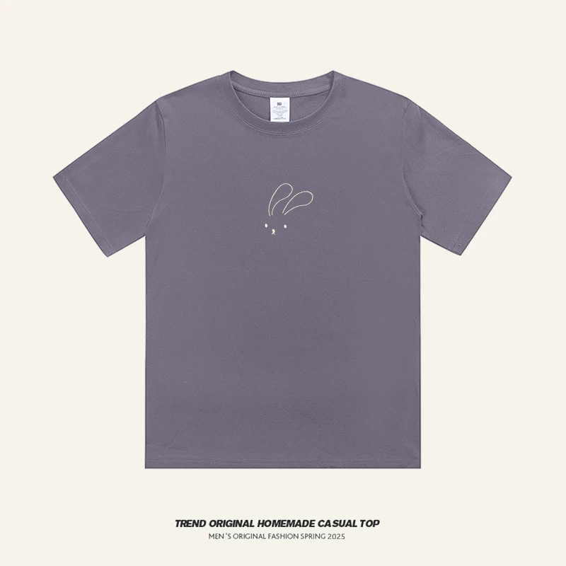 【现货发】隐形兔-限定 230g精梳棉男女同款短袖T恤夏季宽松上衣服