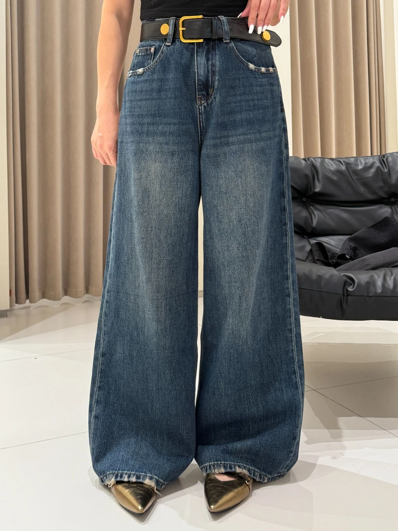 2025新款高腰直筒牛仔裤女-91775