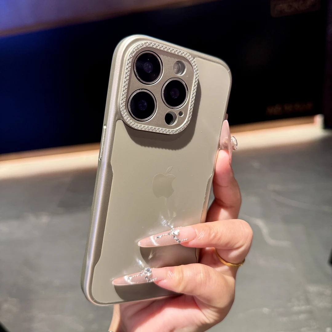 沙漠钛金色小蛮腰适用于苹果16promax手机壳15硬13防摔14爆款11