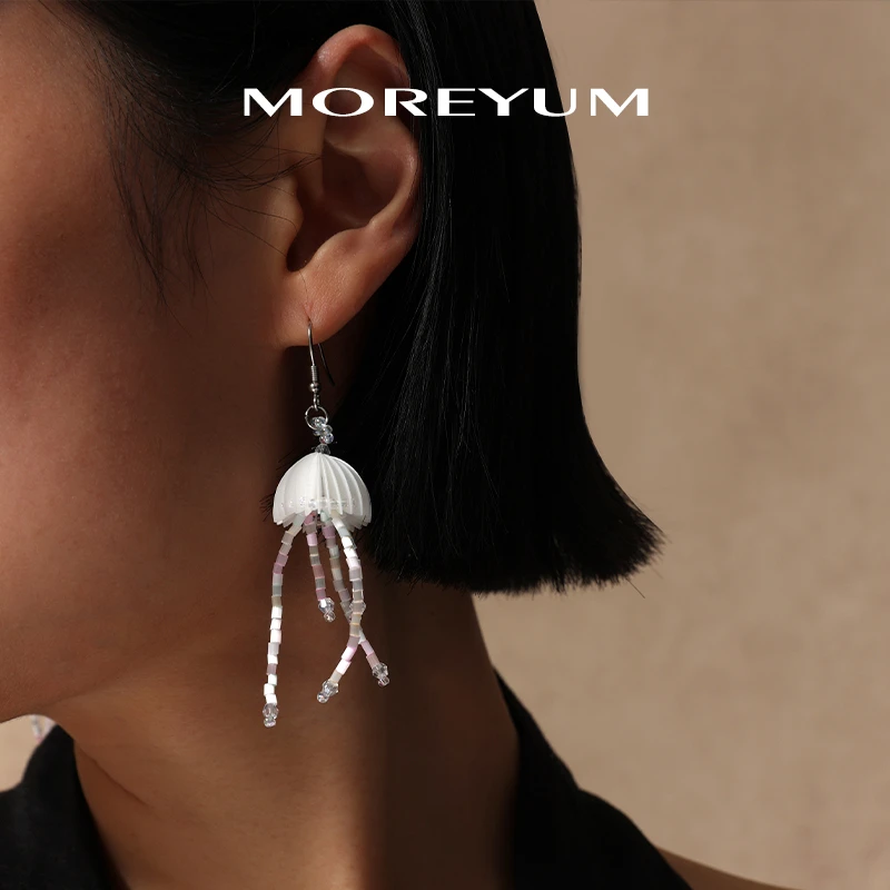 muyang/慕阳 非金属树脂耳饰 气质时尚百搭水母耳环