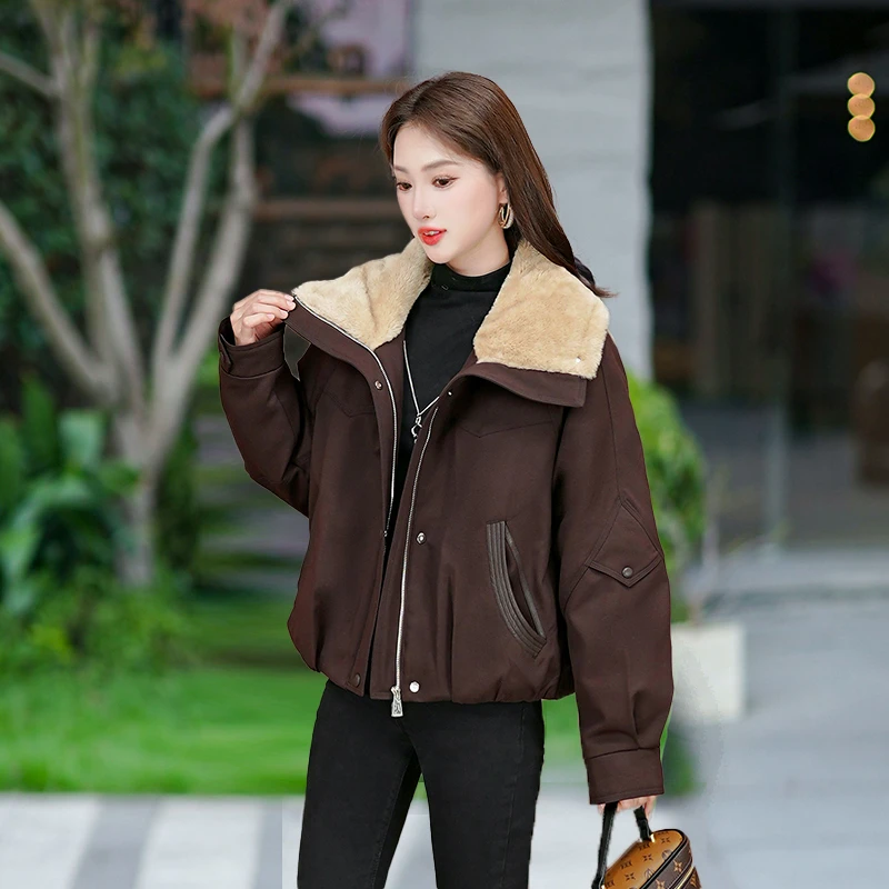冬季羽绒服时尚新款保暖加绒加厚羽绒外套洋气减龄女装
