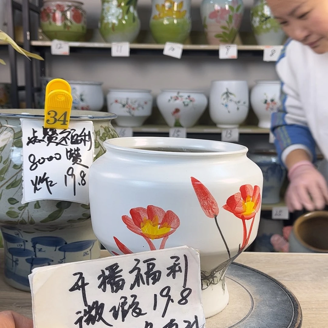 罐壁*1xc景德镇陶瓷花盆