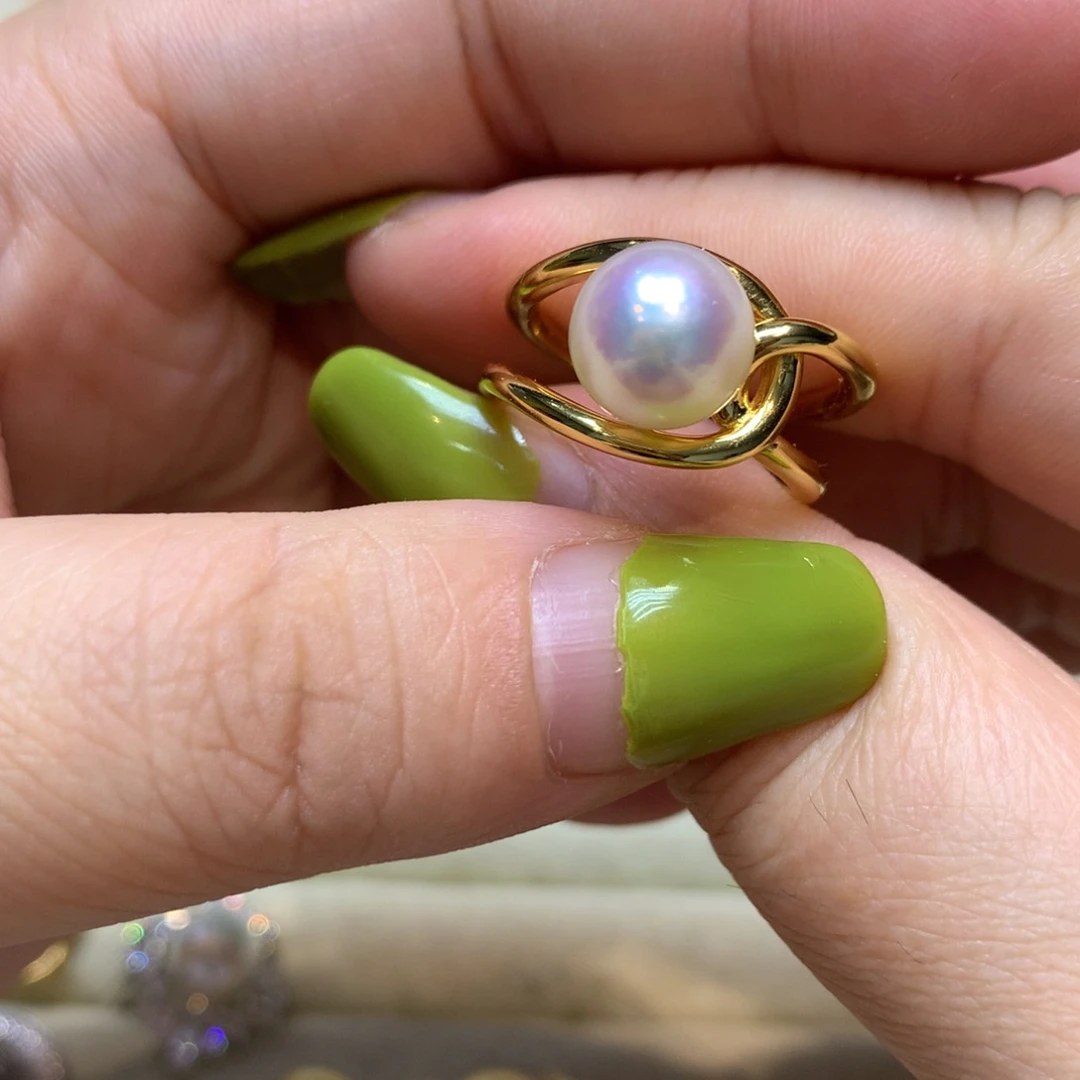 海水珍珠戒指银S925镶嵌