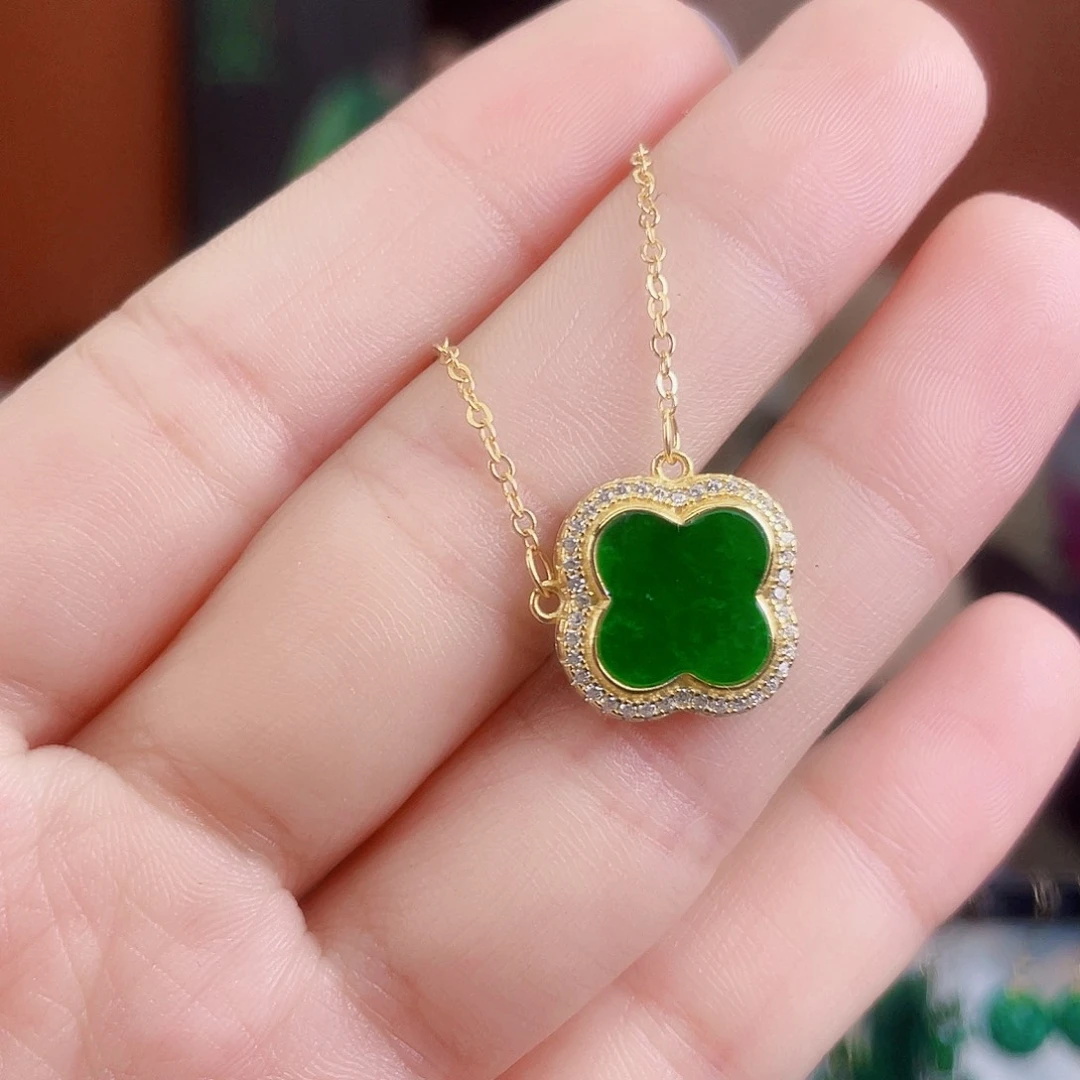 翡翠银S925镶嵌耳饰