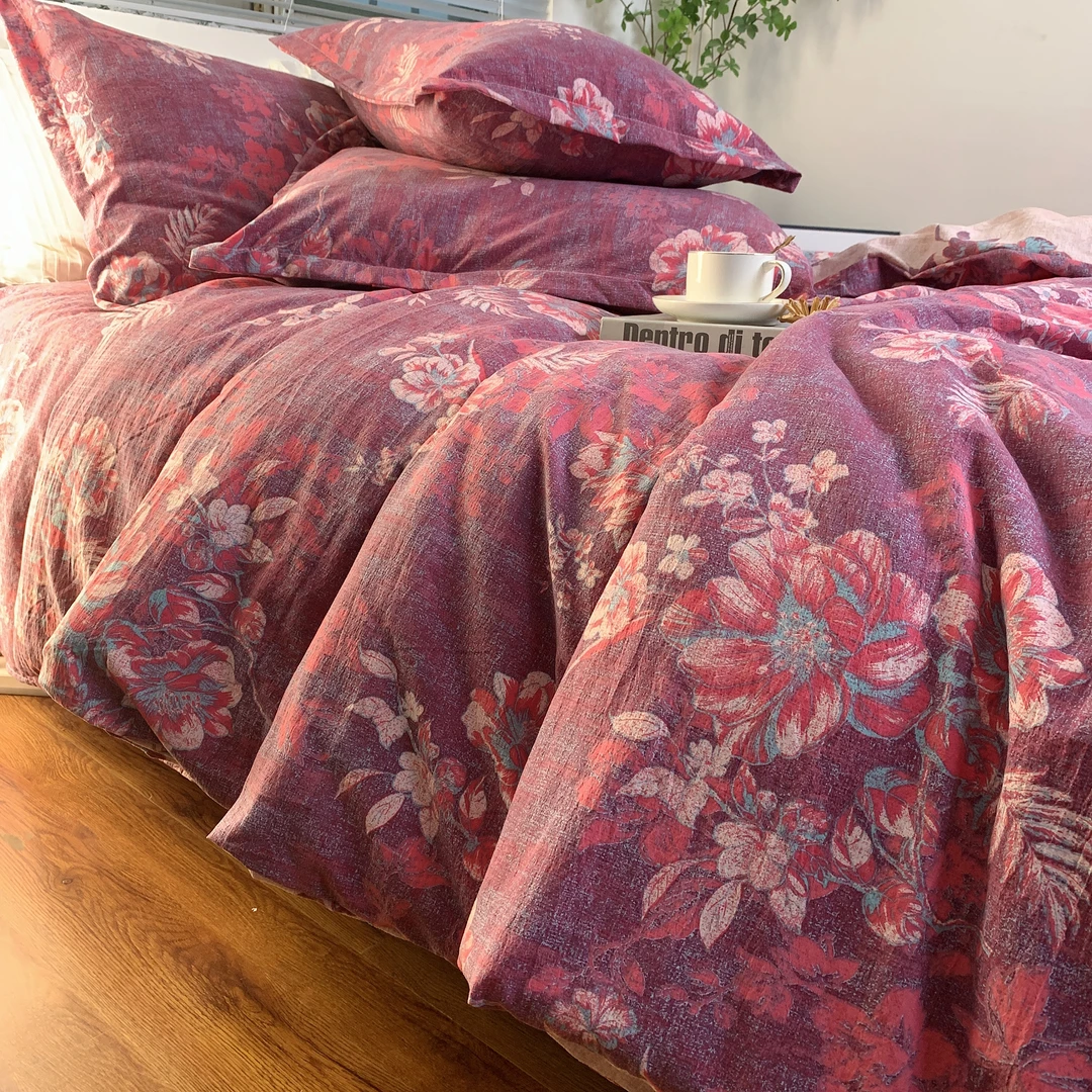 【牡丹】原单A类加厚小辣椒双层纱磨毛提花印工艺款四件套床品