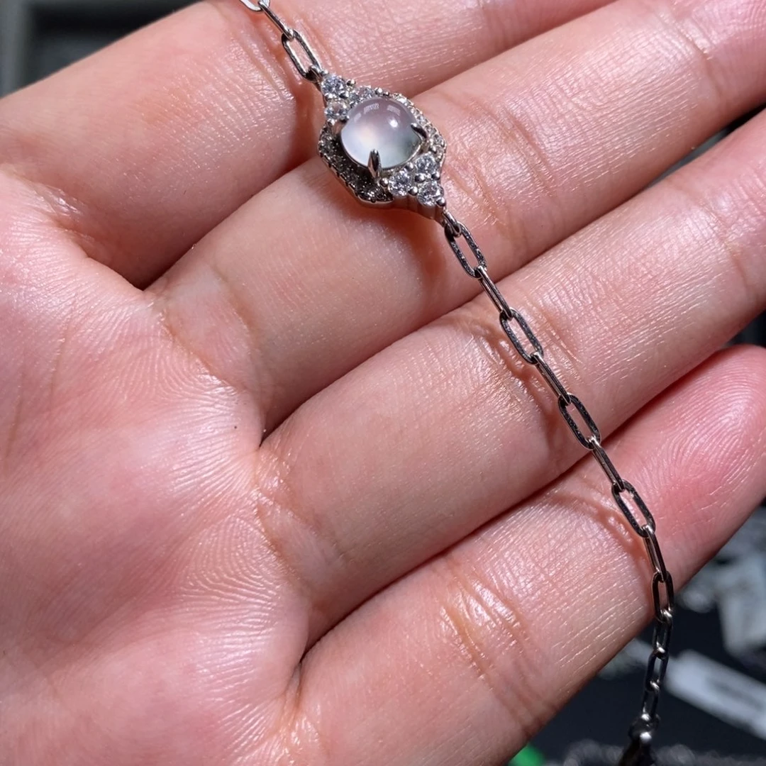 翡翠挂件银S925镶嵌?*手链