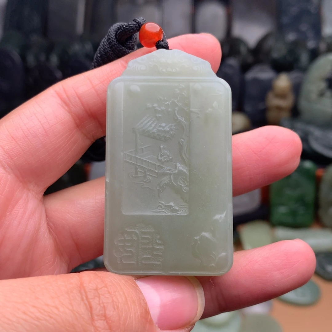 和田玉未镶嵌颈饰挂件23