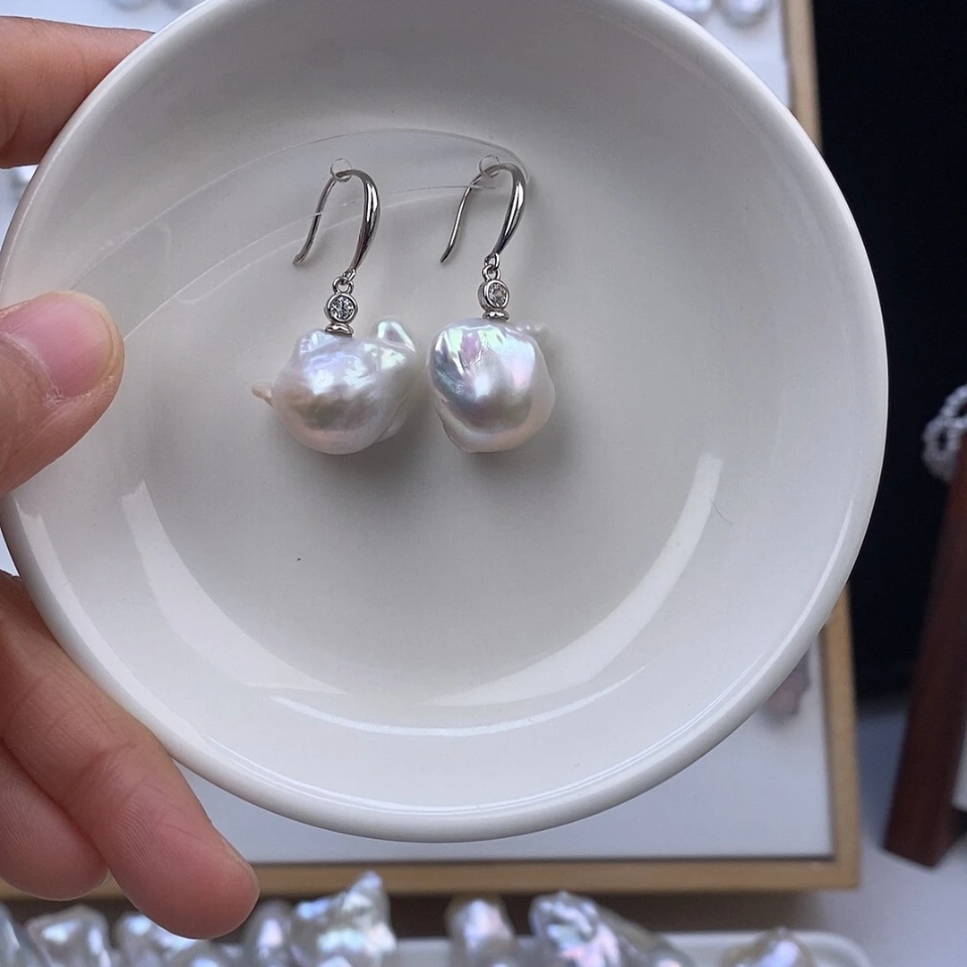 耳饰淡水珍珠银S925镶嵌