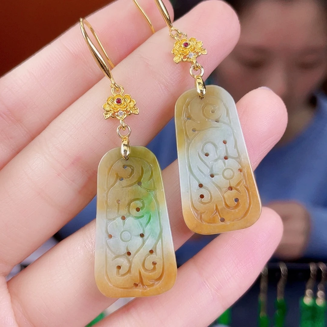 翡翠未镶嵌耳饰饰品