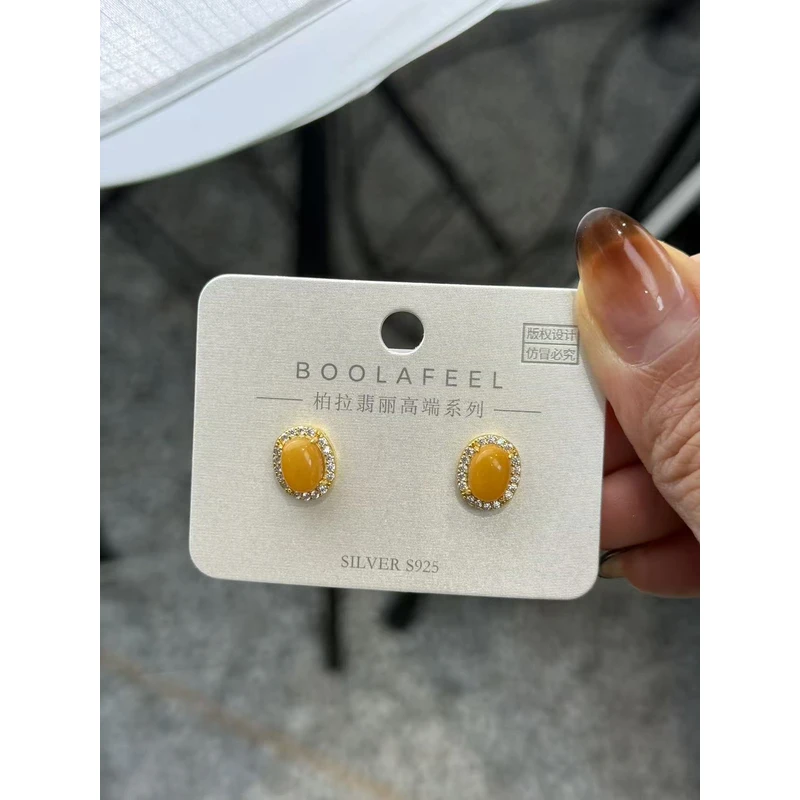 铜合金玻璃耳饰 铜合金【蜜-耳钉】 玻璃T004耳钉