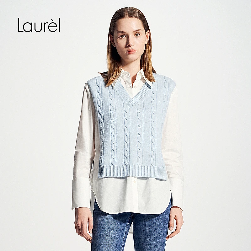 【丽公主专享】Laurel25春新款假两件衬衫女LWD341C03300