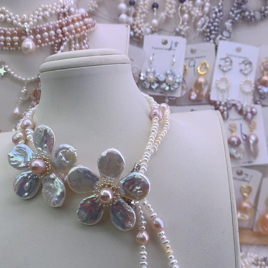 清***来未镶嵌项链淡水珍珠