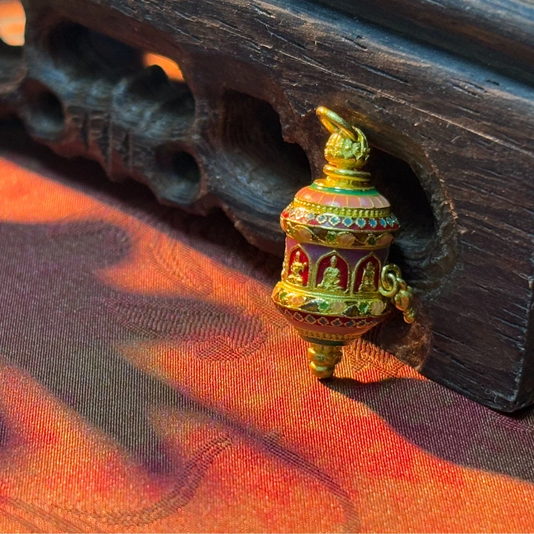 千禧珠宝 高温烧蓝【八大守护——转经筒】吊坠