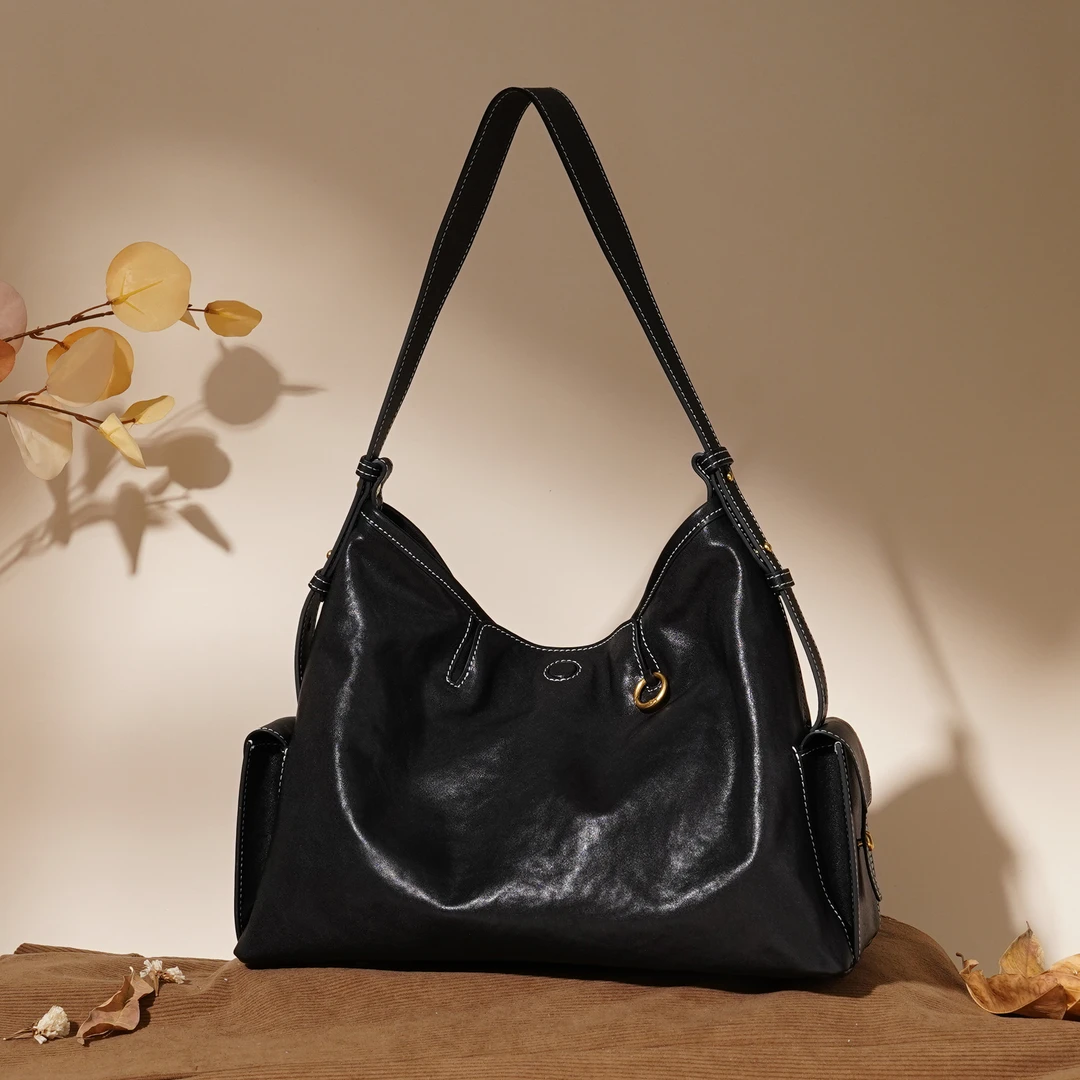 岩牛【小浩一生】hobo包包女大容量腋下包慵懒风单肩斜挎包YN3623