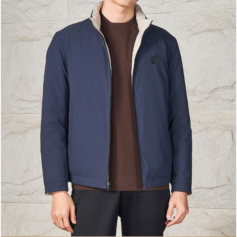 H1215佛伦秋冬男式羽绒服 白鸭绒商务休闲保暖防风防水 双面可穿