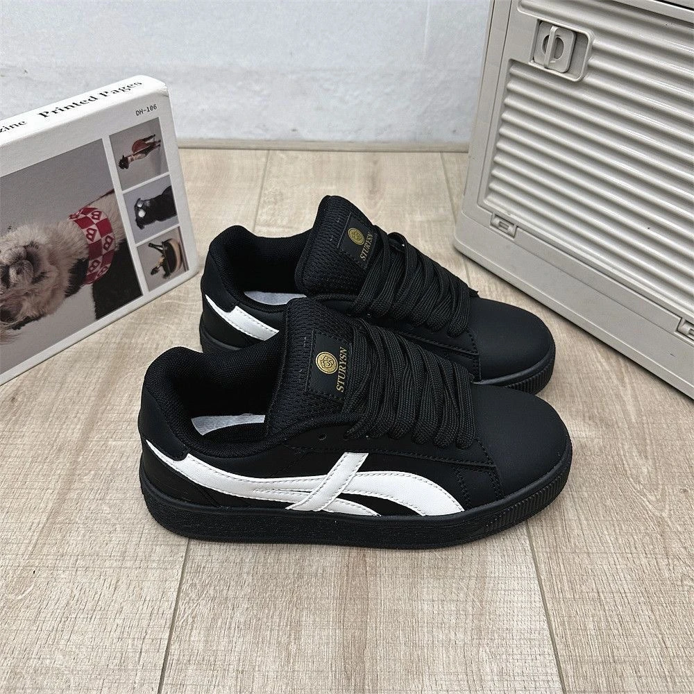 2025新款小众复古灰色厚底面包鞋ins国潮新中式学生街拍滑板鞋男