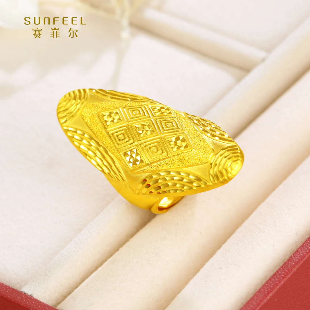 SUNFEEL/赛菲尔【一店】足金夸张艺术车花护指戒指HJ07051874