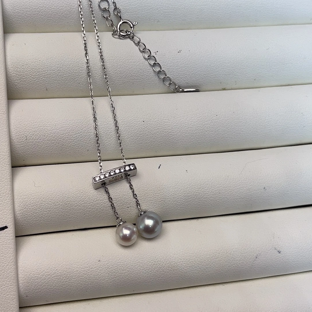 海水珍珠项链银S925镶嵌