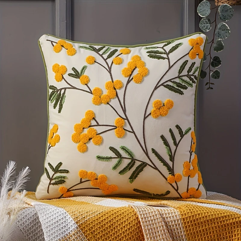 ins 风高颜值花卉抱枕！精致刺绣，沙发卧室百搭装饰靠枕腰靠靠背