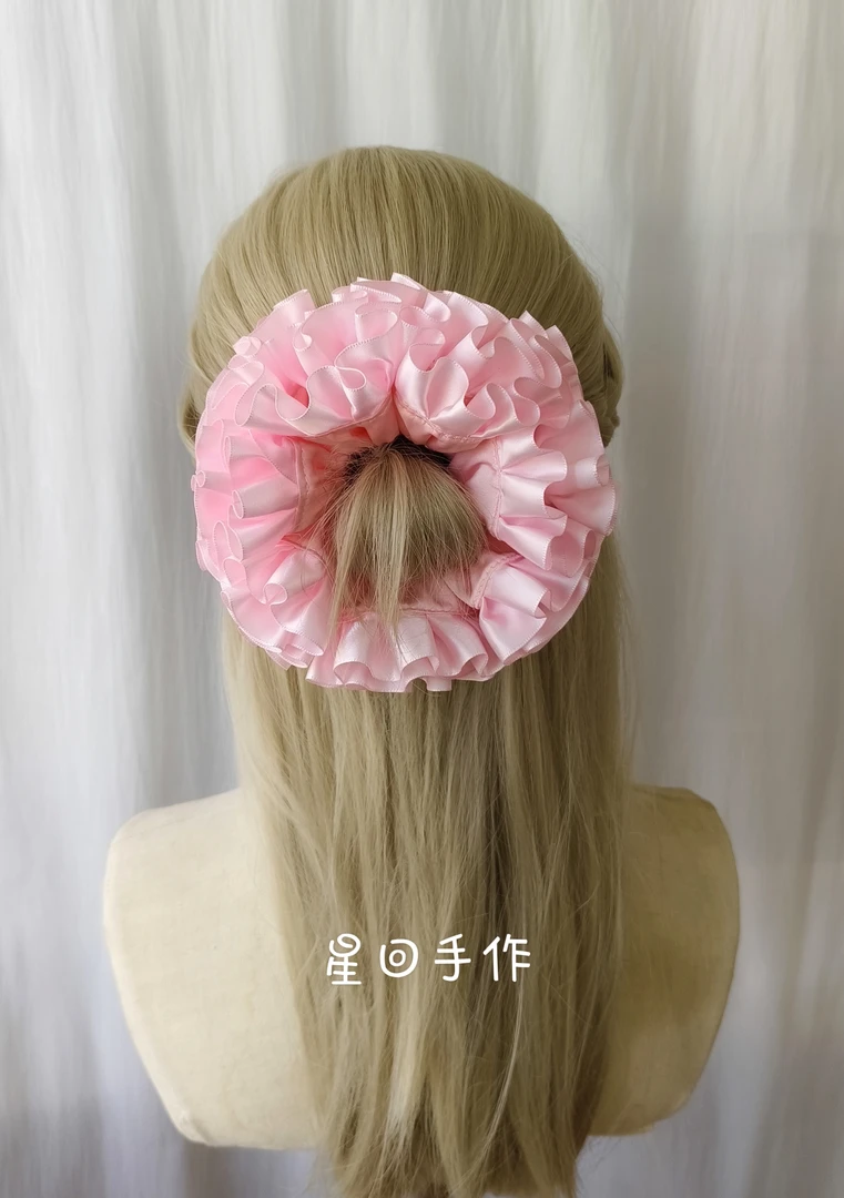 【芍药粉】粉色多层简约发圈