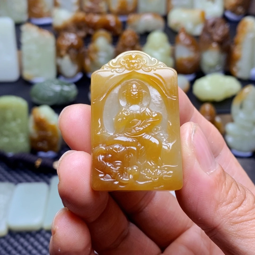 洛***川和田玉未镶嵌吊坠(不含链)