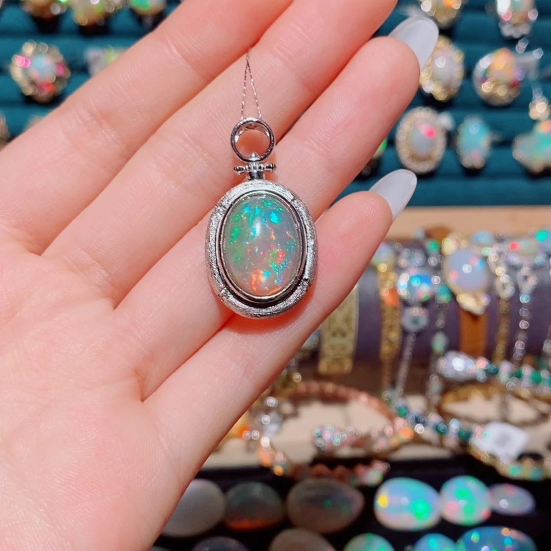 欧泊欧泊吊坠银S925镶嵌