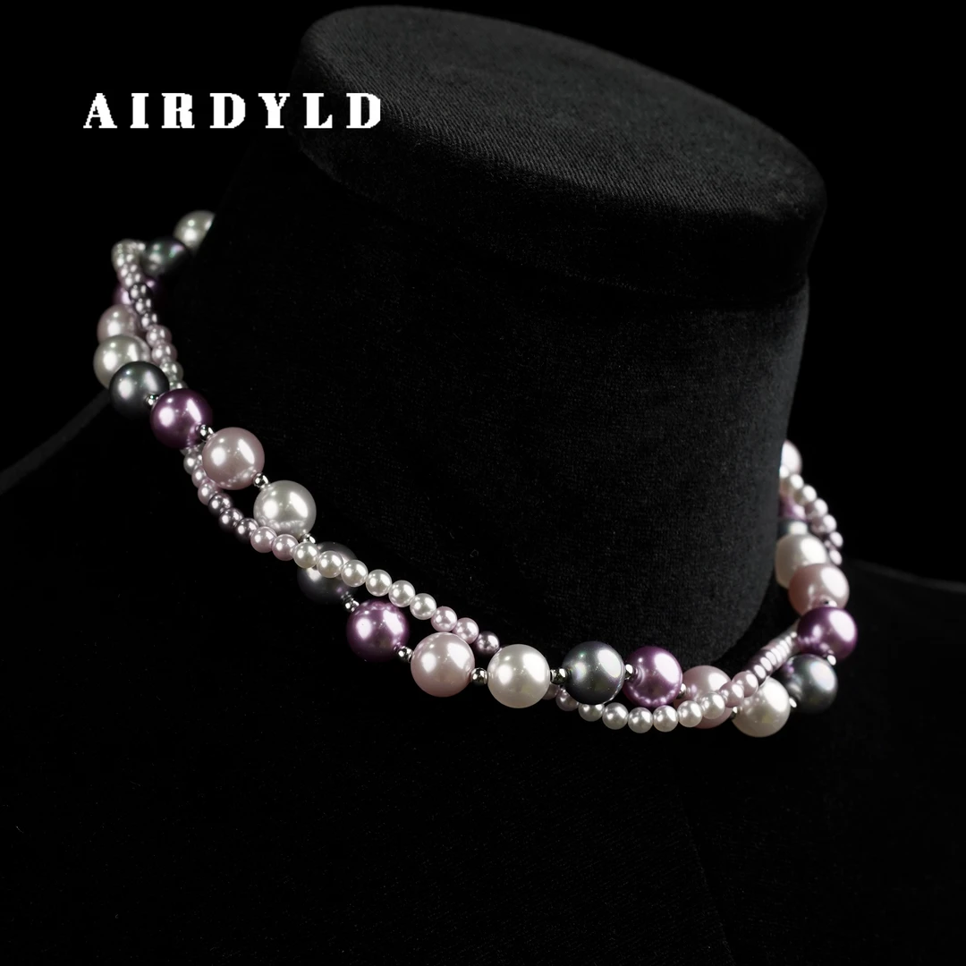 黄铜仿珍珠项链 【艾莉娅】莫兰迪配色紫色高级感叠戴时尚百搭项链