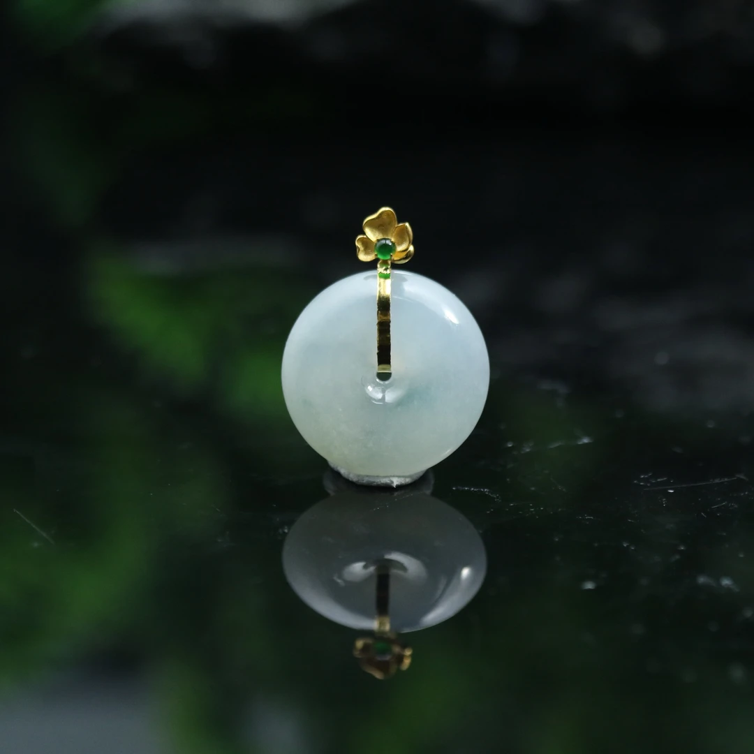 FC27天然缅甸翡翠A货18k冰平安扣/201496/保利厦门拍卖