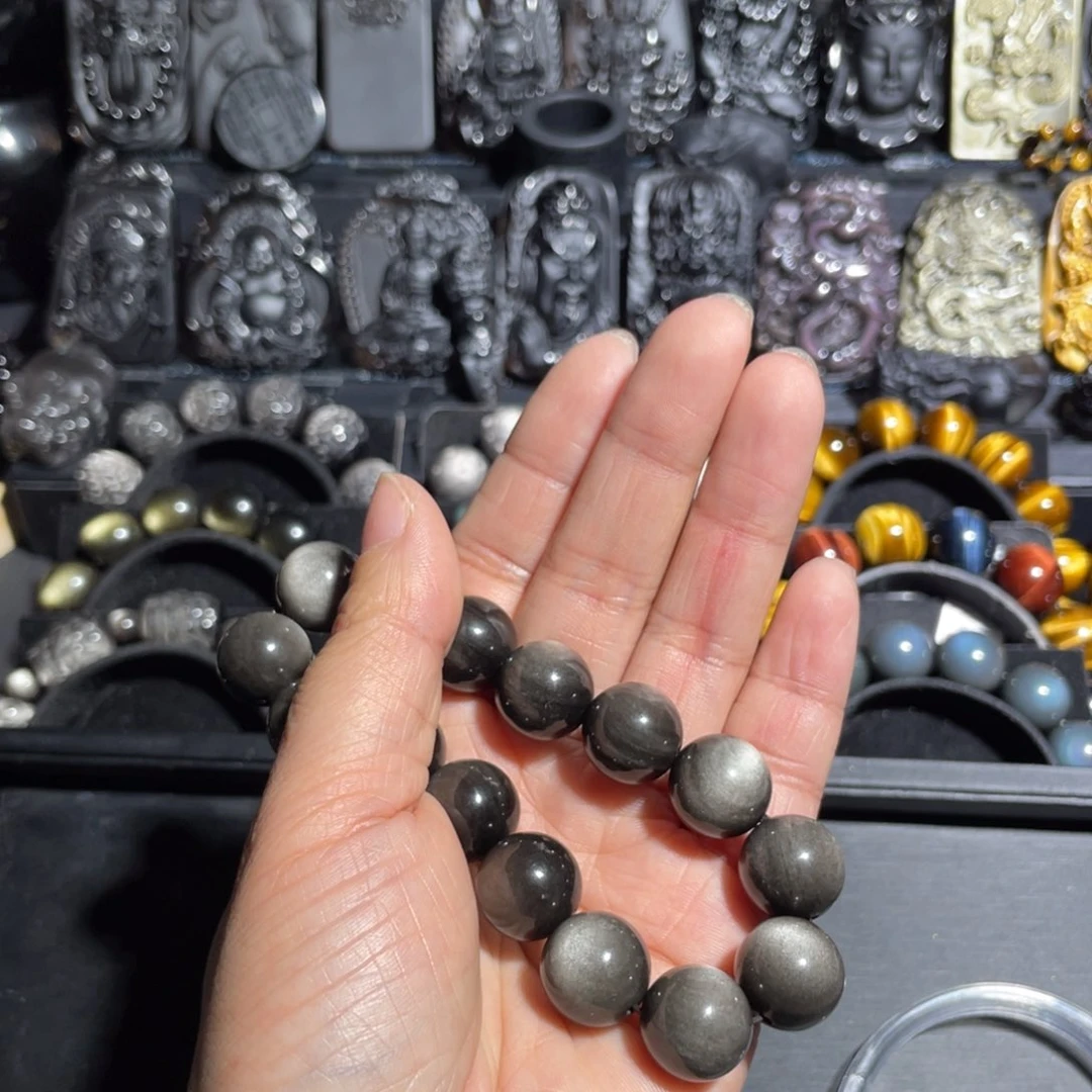 黑曜岩手串未镶嵌b*14