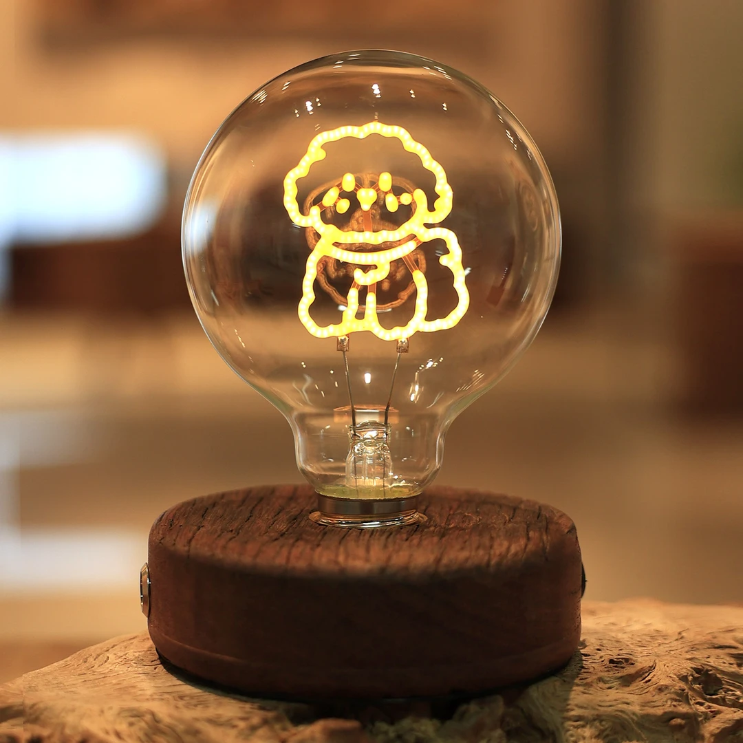 红椿木氛围灯 | 圆底座 复古侘寂风咖啡厅摆件民宿茶空间卧室礼物