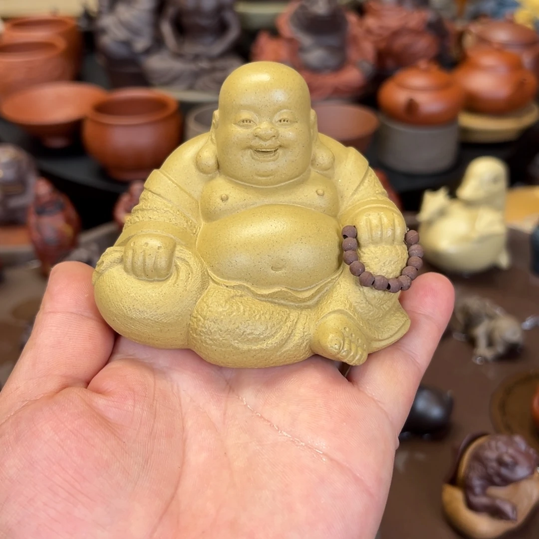 茶宠紫砂紫砂弥勒