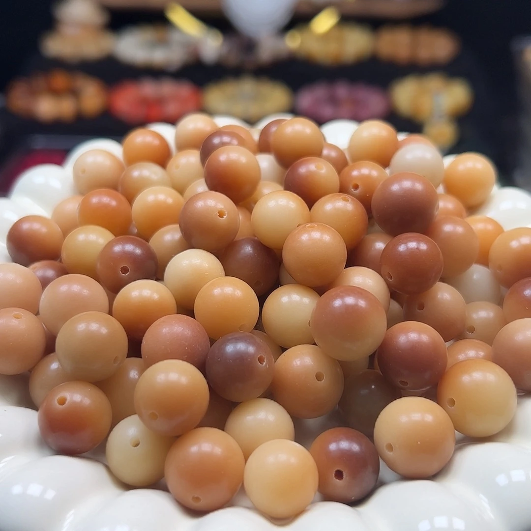 手串菩提根/象牙果微瑕卡13/14左右炭烧圆110颗